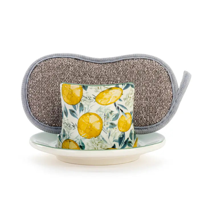 Demdaco Lemons Soap Dish with Sponge