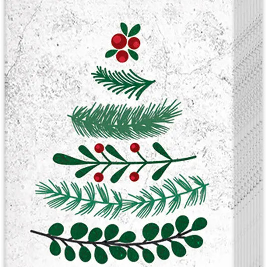 Boston International Pocket Tissues Pack of 10 Natural Christmas Tree