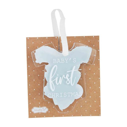 MUD PIE BLUE BABY'S FIRST CHRISTMAS ORNAMENT