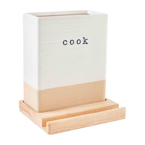 MUD PIE COOKBOOK AND UTENSIL CADDY