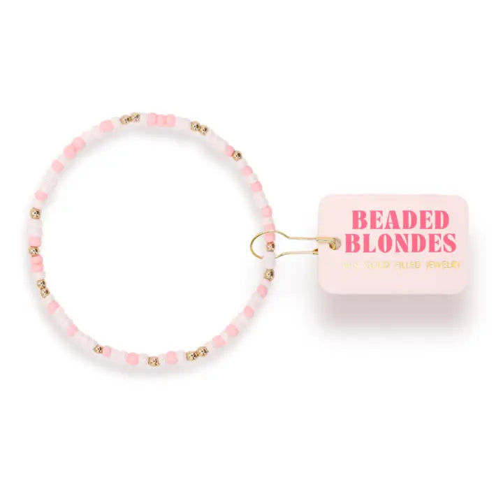 Beaded Blondes Light Pink and Luster White Sprinkle Bracelet