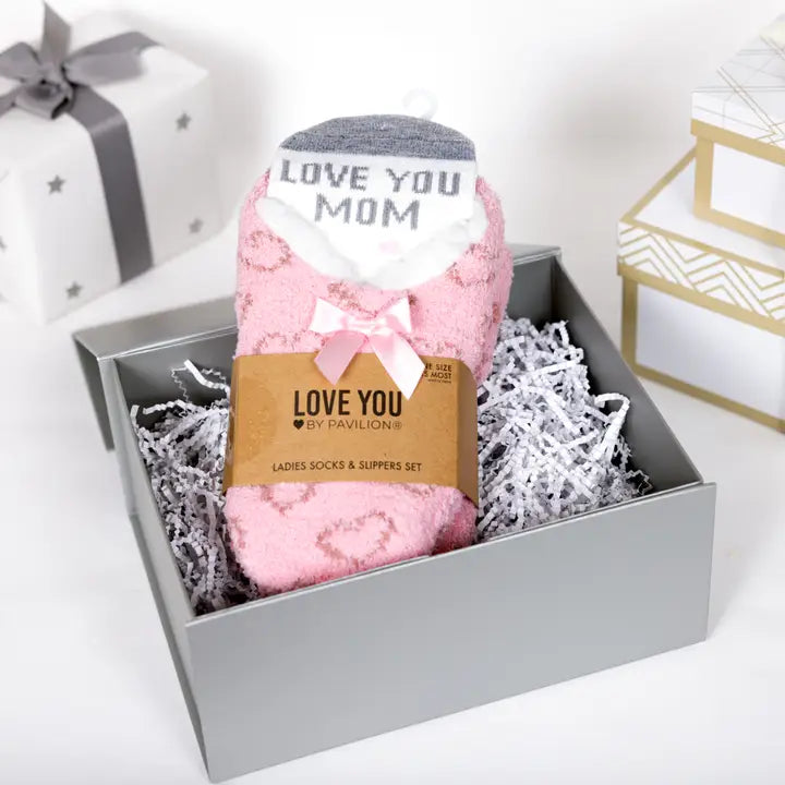 Pavilion Love You Mom - Slipper Sock Gift Set