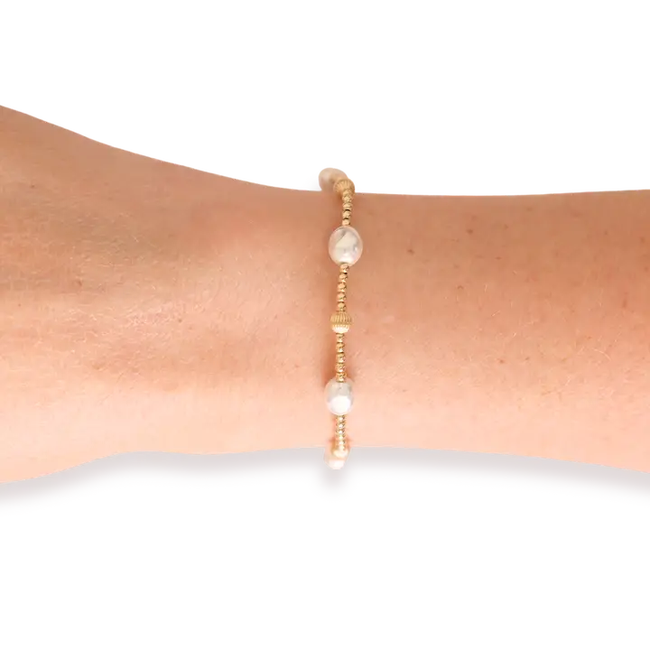 Beaded Blondes Maggie Fluted Bracelet in Gold