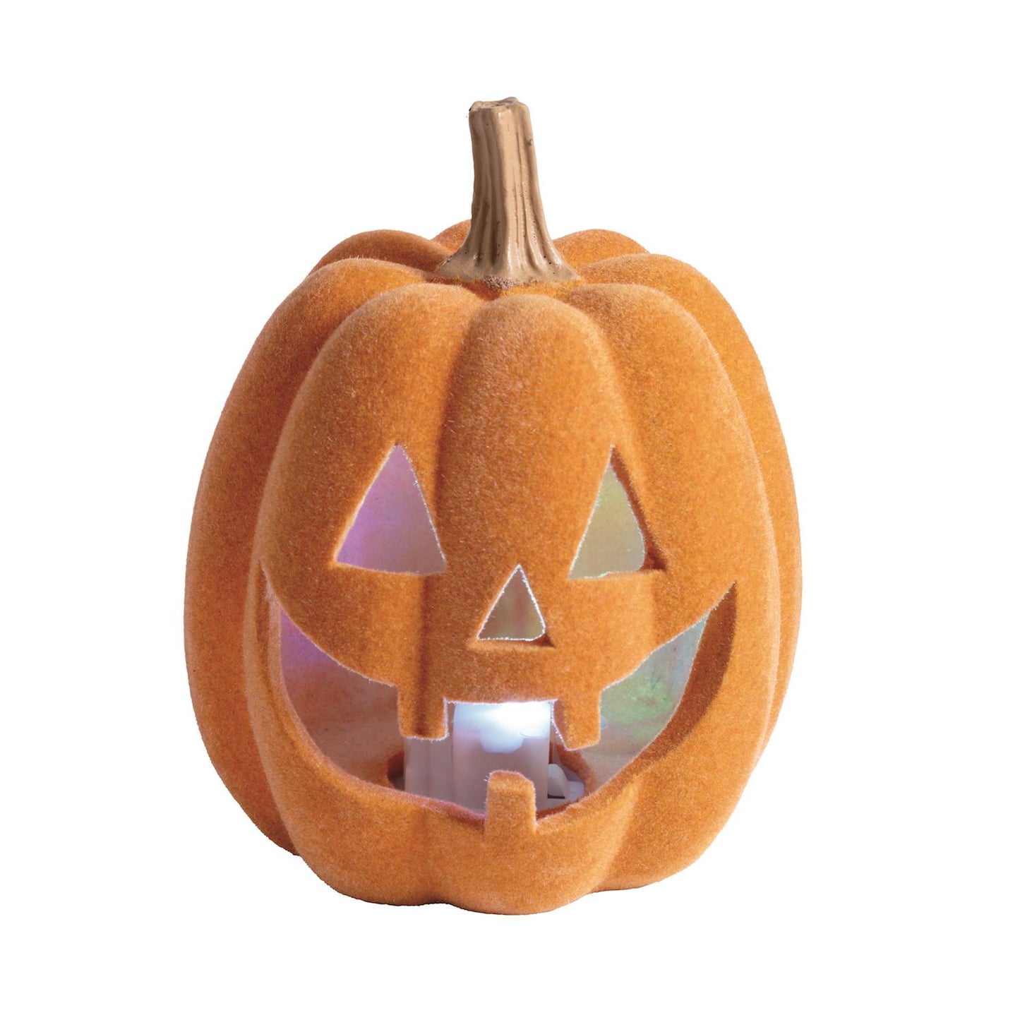 MUD PIE LIGHT-UP FLOCKED ORANGE PUMPKIN