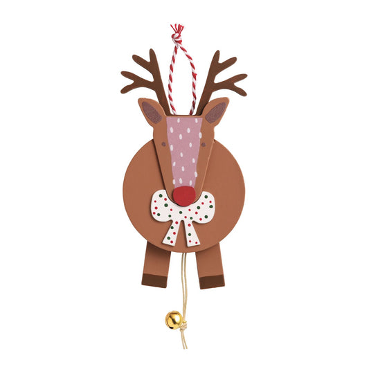 MUD PIE REINDEER WITH BOW DANCING ORNAMENT