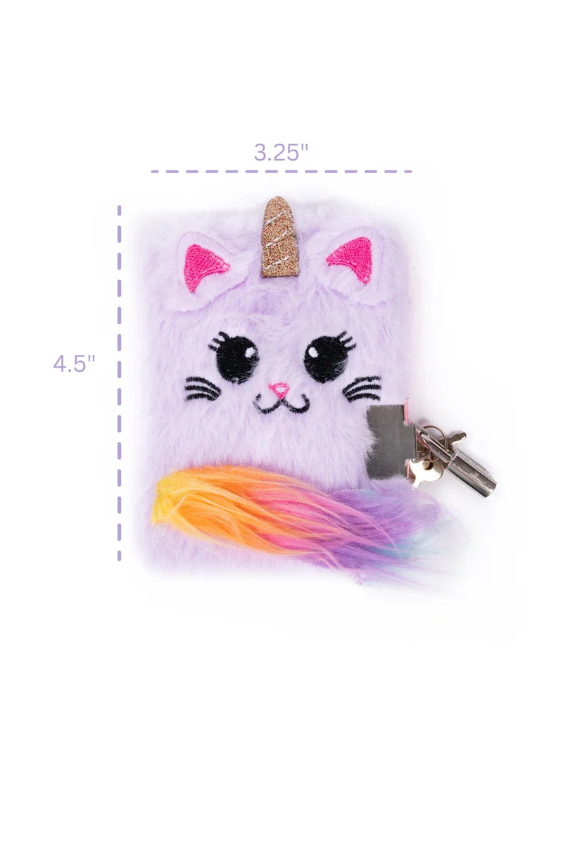 Great Pretenders Mini Furry Journal with Lock & Pen-Caticorn