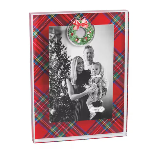 MUD PIE WREATH TARTAN ACRYLIC MAGNET FRAME