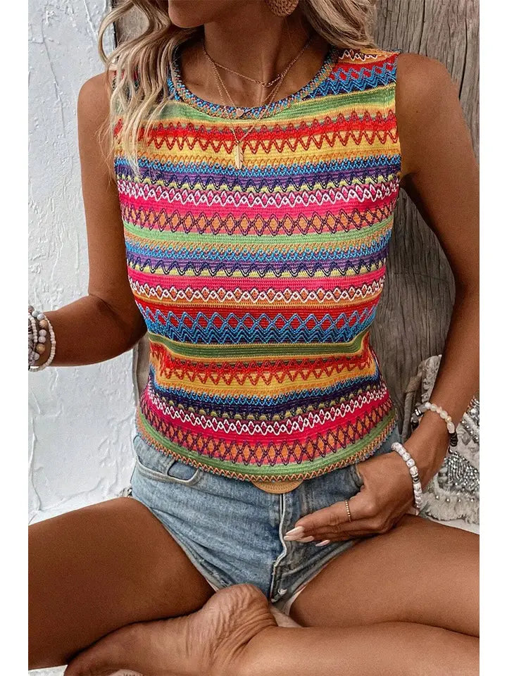 Liam & Company Rebel Striped Tank Top