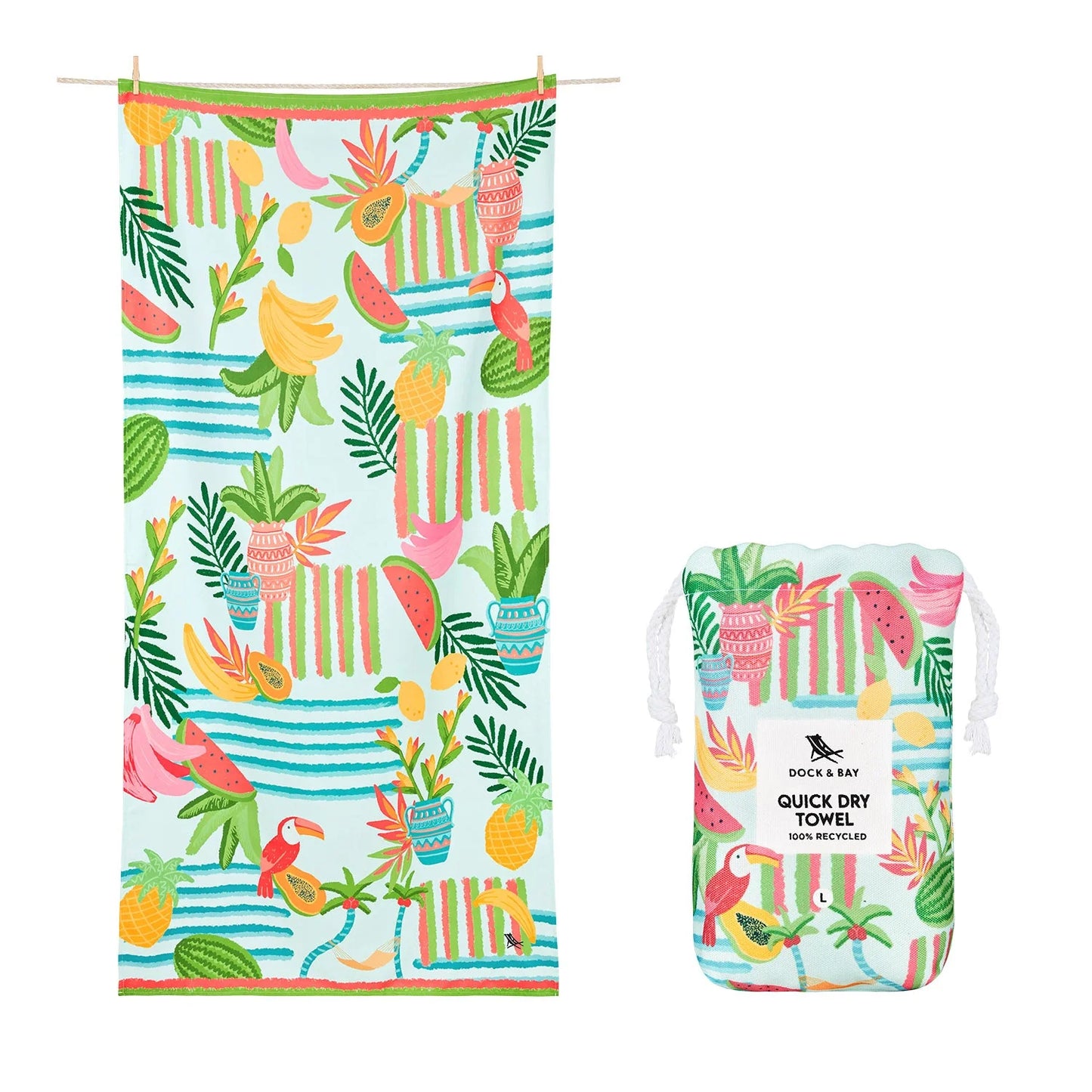 Dock & Bay Quick Dry Towels - Tropicana Treat - GRS Certified-XL