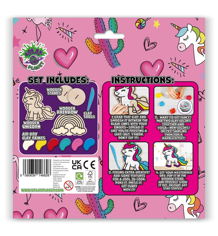 Splat Planet Unicorn Clay Colouring Kit