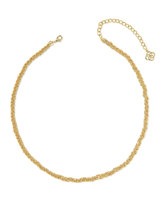 KENDRA SCOTT GABRIELLA BRAIDED CHAIN NECKLACE GOLD