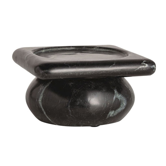 MUD PIE Black Marble Pillar Holder