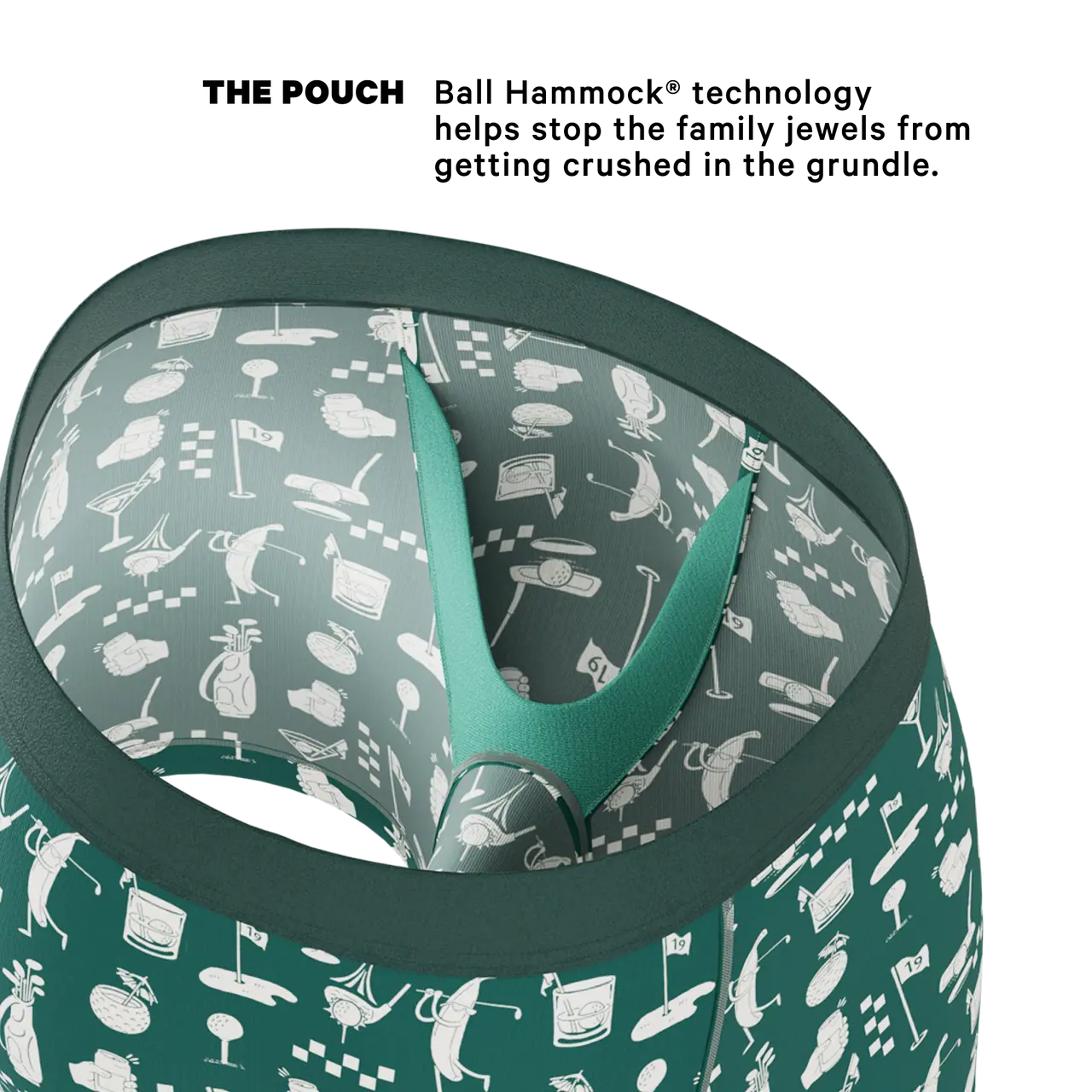 Shinesty The Mulligan - Green Golf Ball Hammock® Pouch Underwear