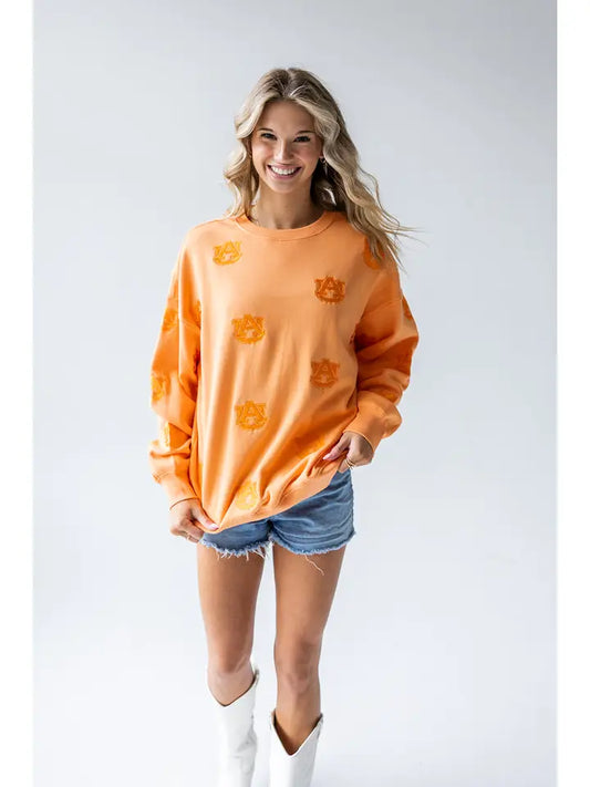 Gameday Social Apparel Co. Auburn Ritter Repeat Lantern Sleeve Crew