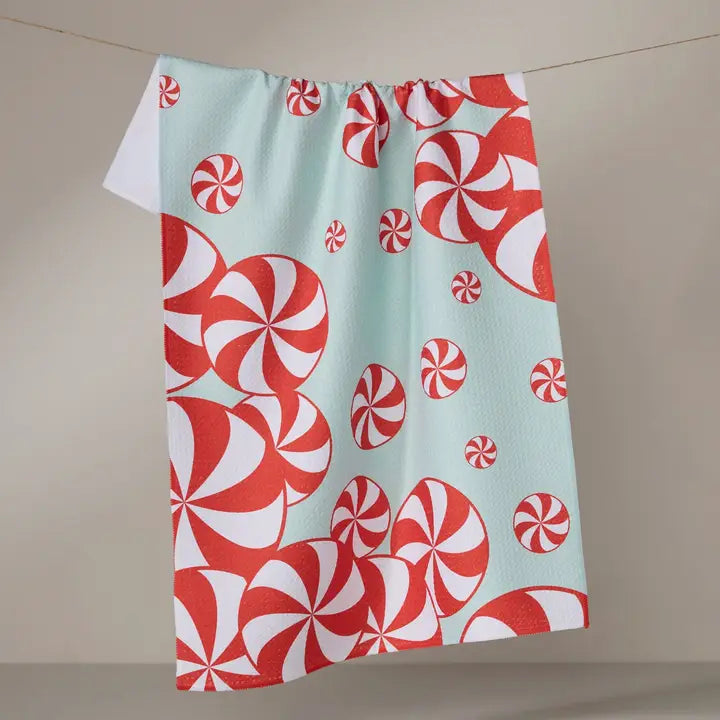 Geometry Peppermint Swirl Tea Towel