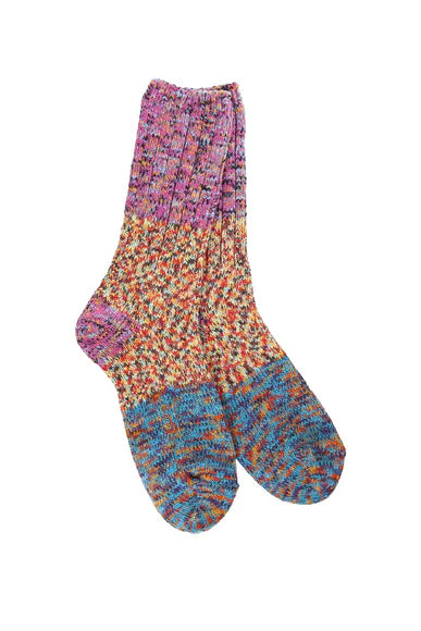 World's Softest Weekend Ragg Crew Socks for Women in Fiesta Multi