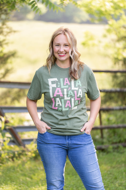 Southern Fried Design Barn Fa La La La-Shirt