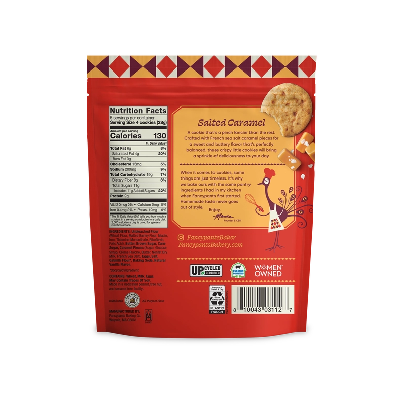 Fancypants Baking Co. Salted Caramel Cookies | Premium Snacks | 5oz