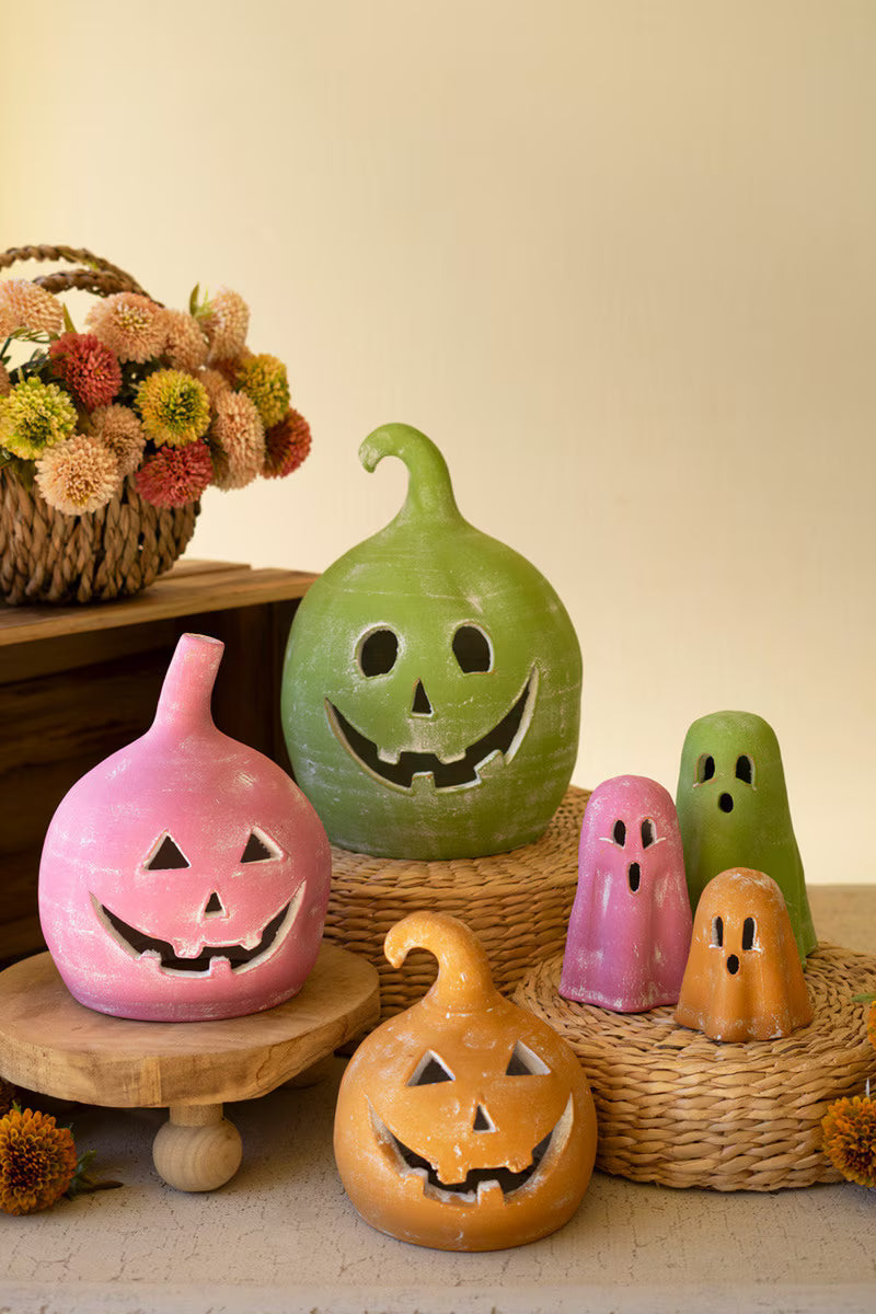 Kalalou Colorful Clay Jack-O-Lanterns