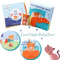 Bebe Mondo Teddy Bear Cloth Book Soft Baby Activity Books-Good night beer