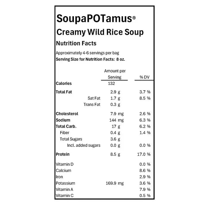 Soupapotamus Creamy Wild Rice Shelf-Stable Dry Soup