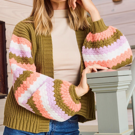 Mary Square  Pippa Cardigan Green Multi