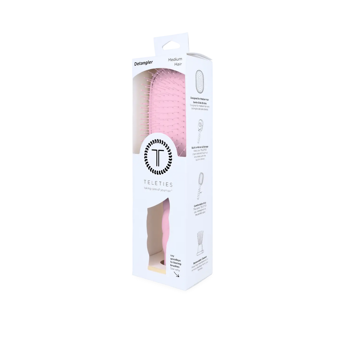 Teleties Detangler Brush | Bubblegum Pink | Medium