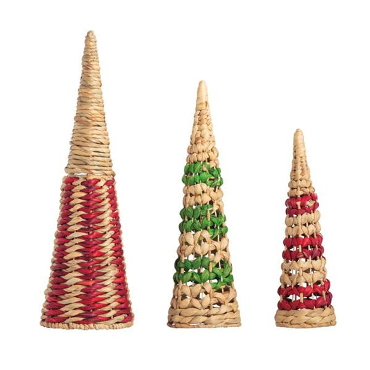 MUD PIE WOVEN CHRISTMAS TREE SITTERS