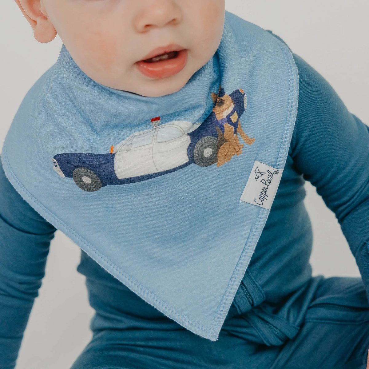 Copper Pearl 4 Pack Baby Bandana Bibs - Police Officer