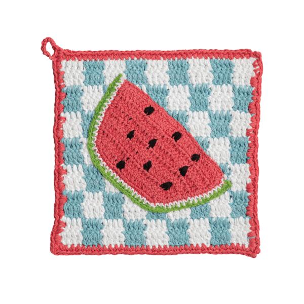 MUD PIE WATERMELON CROCHET TRIVET
