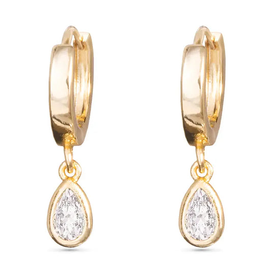 Amanda Blu Cz Teardrop Huggie Earrings