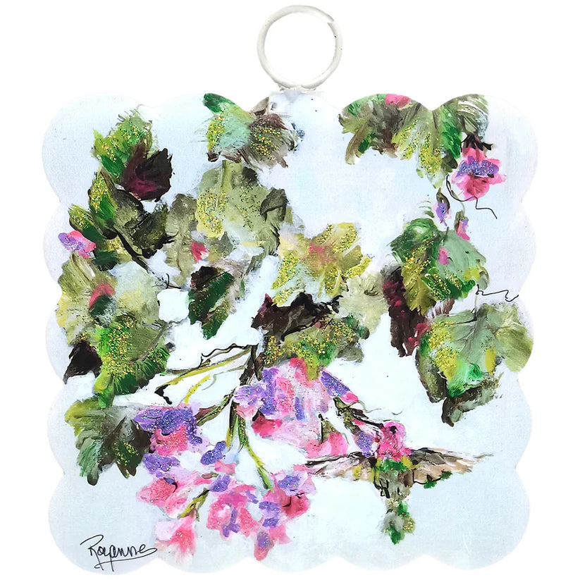 The Round Top Collection Mini Scallop Art Hummingbird