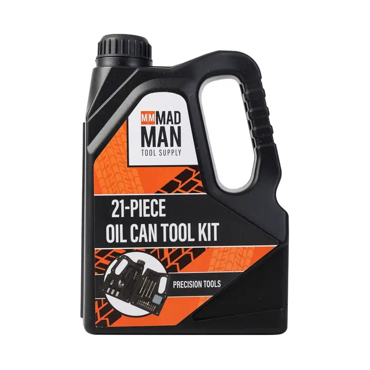 Mad Man Oil Can Tool Kit | Vintage Oil Can 20-Piece Tool Set