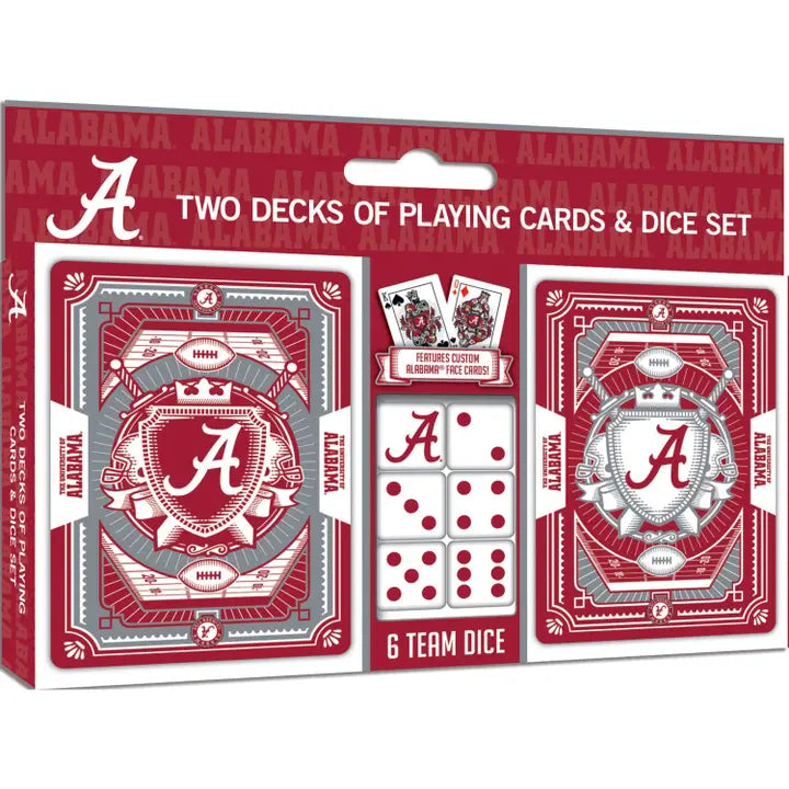 Alabama Crimson Tide - 2-Pack Playing Cards & Dice Set