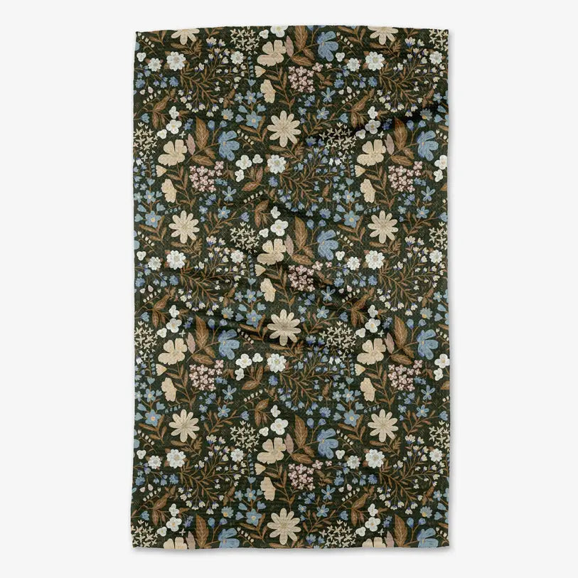 Geometry Cottage Meadow Sepia Tea Towel