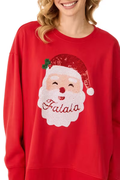 MUD PIE SANTA SPARKLE ONE SIZE SWEATSHIRT