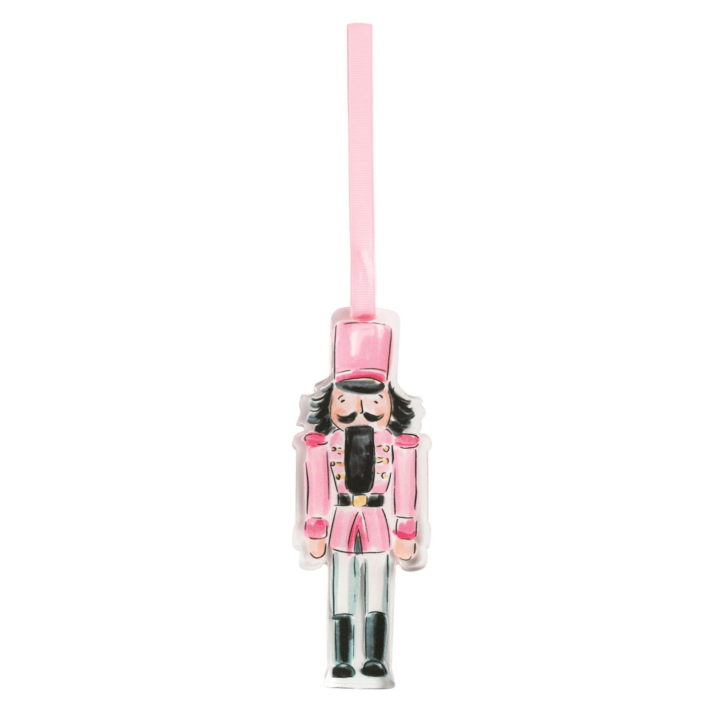 MUD PIE PINK ACRYLIC NUTCRACKER ORNAMENT