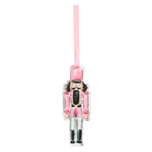 MUD PIE PINK ACRYLIC NUTCRACKER ORNAMENT