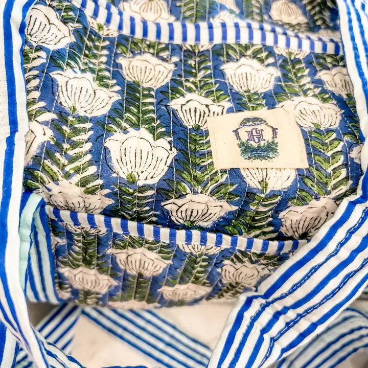 Heart of Grace Blue Skies Large Quilted Duffel Bag