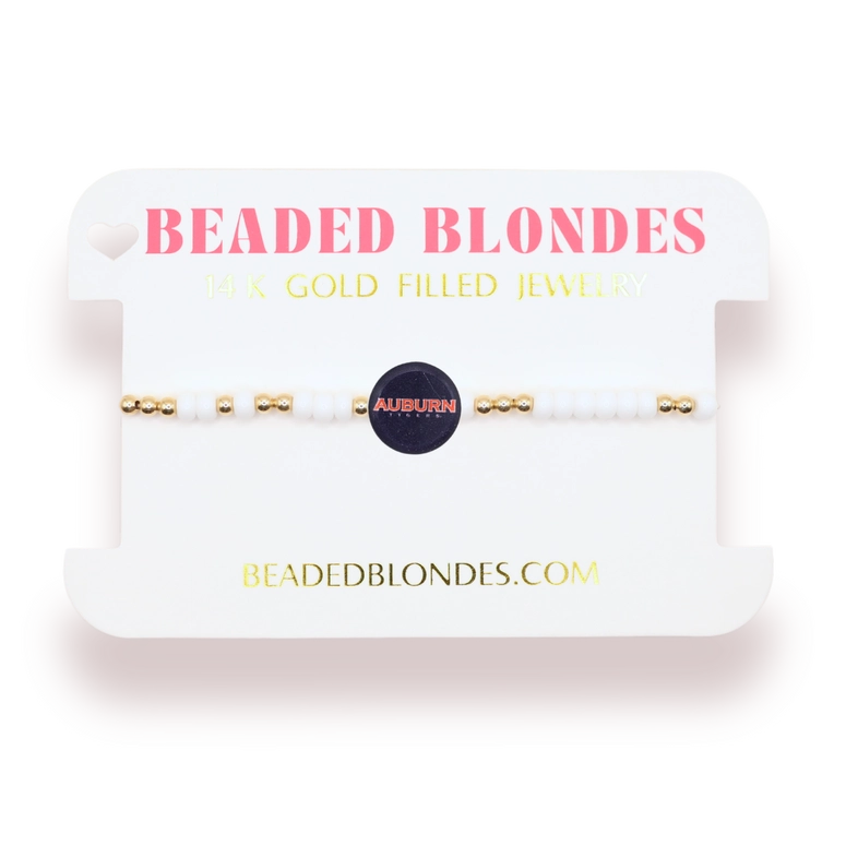 Beaded Blondes Auburn Logo Bracelet