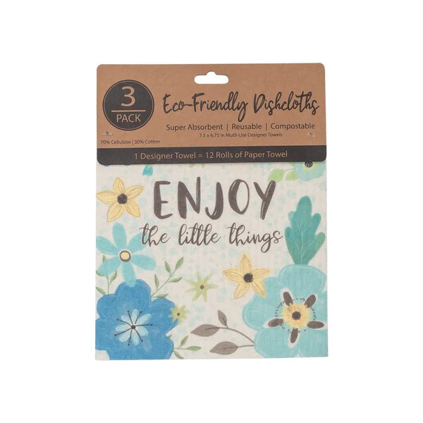 ECO Friendly Dishcloth Set: Enjoy The Little Things