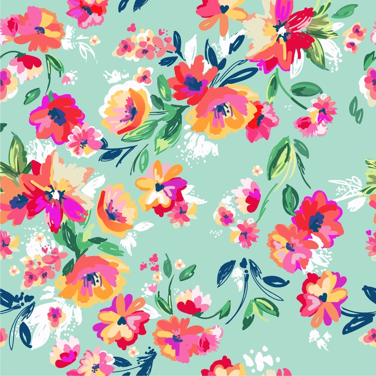 Made Easy Kit Pill Case Large 7-Day / 28 Compartments-Teal Floral