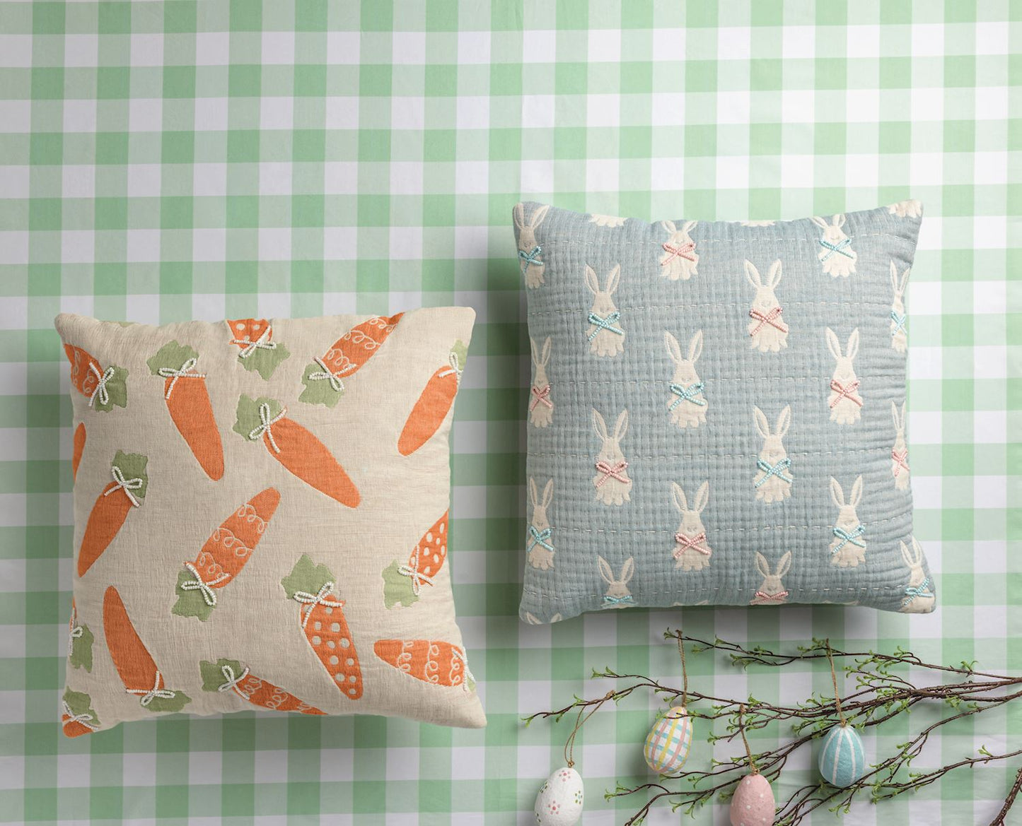 MUD PIE EASTER JACQUARD PILLOWS