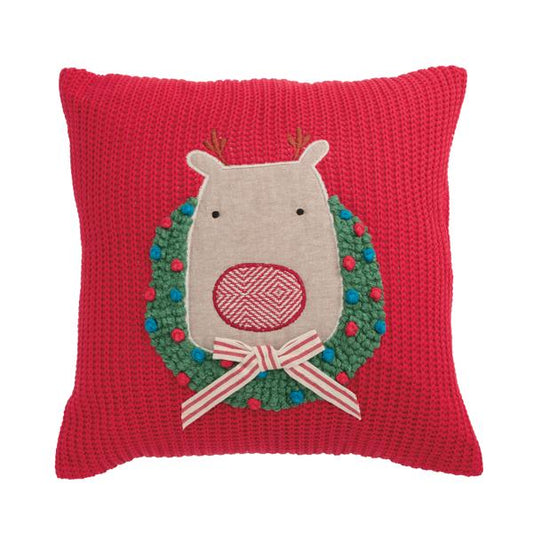 MUD PIE REINDEER KNIT PILLOW
