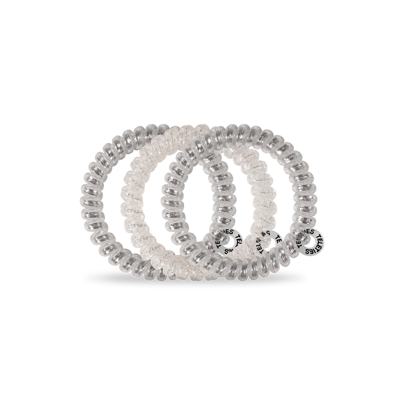 Teleties Spiral Hair Coils | Small | Silver Slay Hair Ties