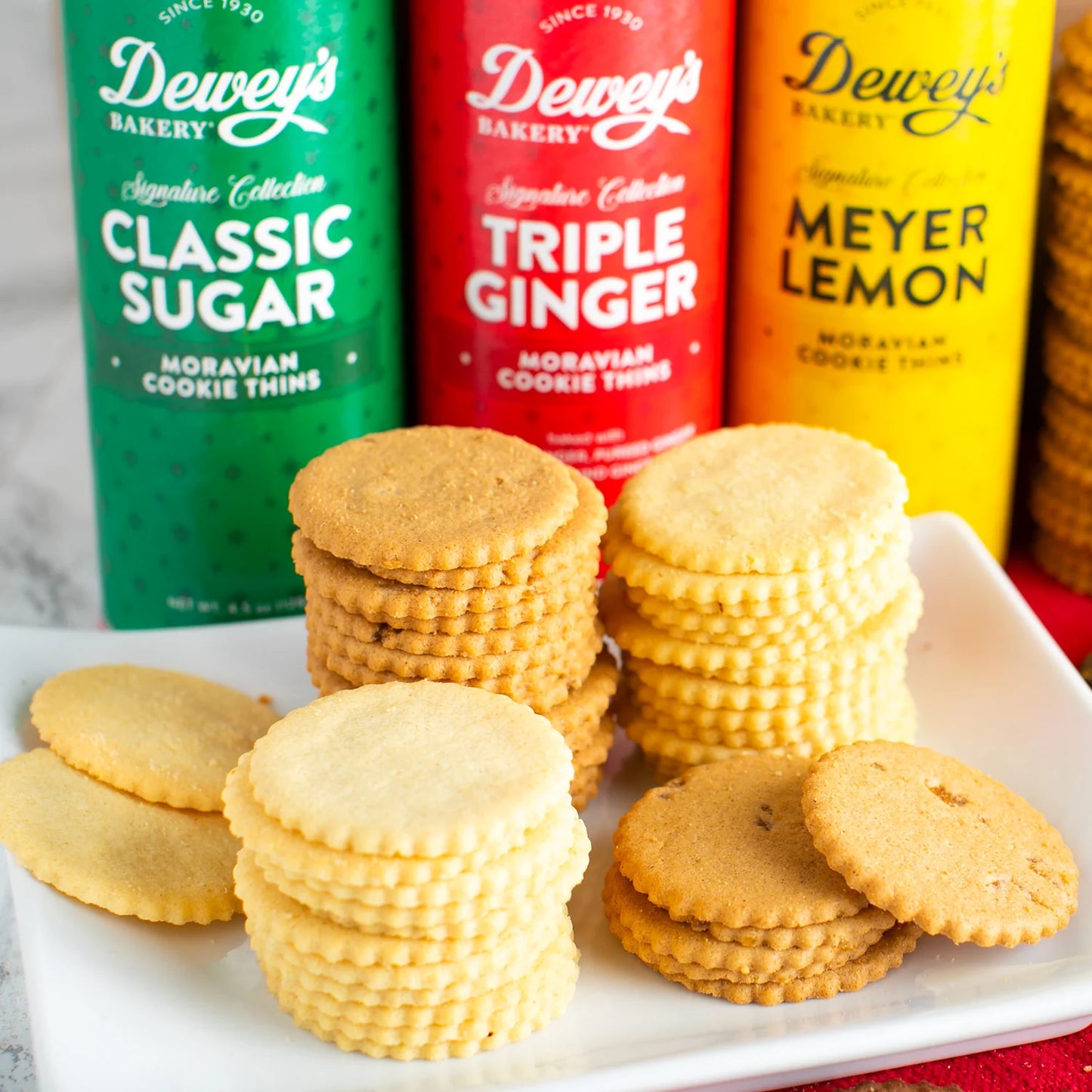 DEWEY'S BAKERY CLASSIC SUGAR MORAVIAN COOKIE THINS TUBE