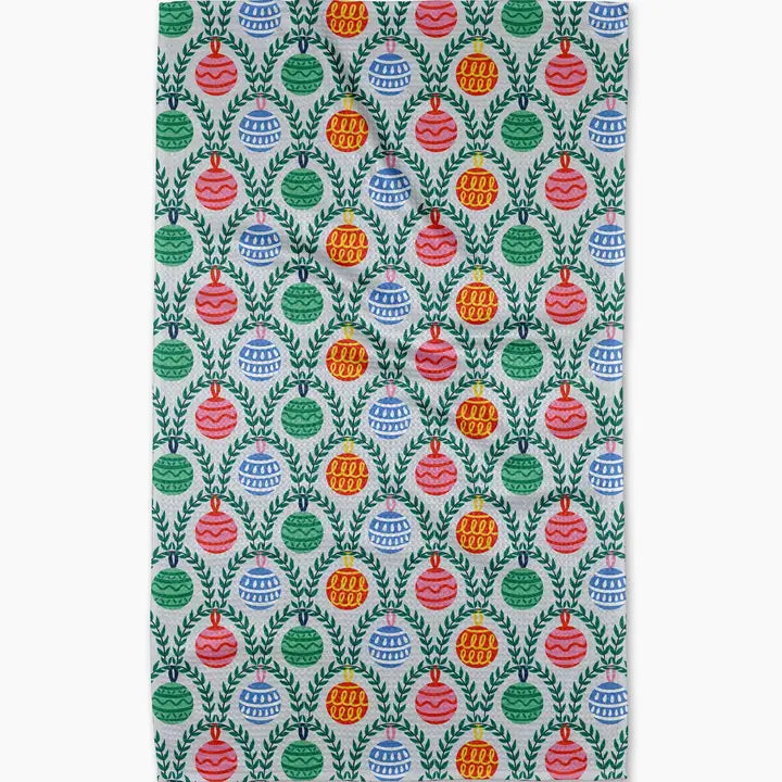 Geometry Christmas Ornaments Tea Towel