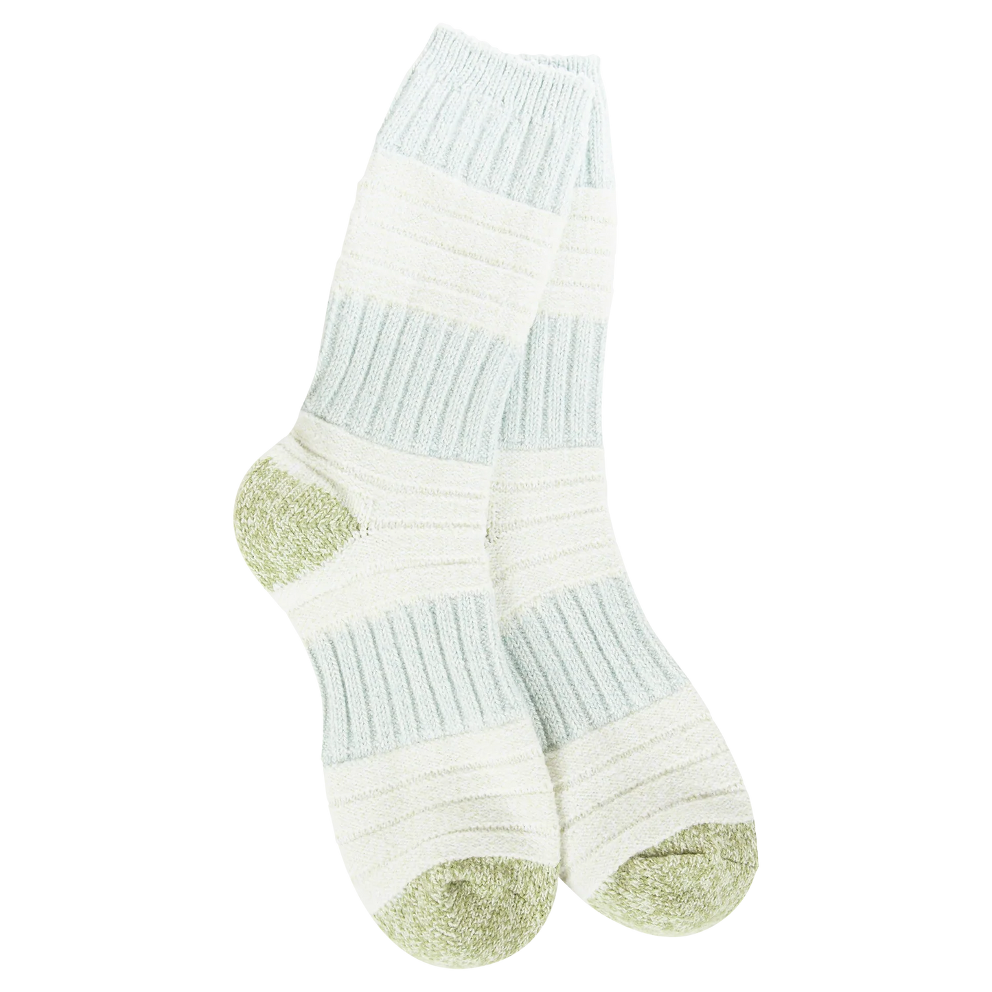 World's Softest Socks Weekend Patch Crew-Green/Blue