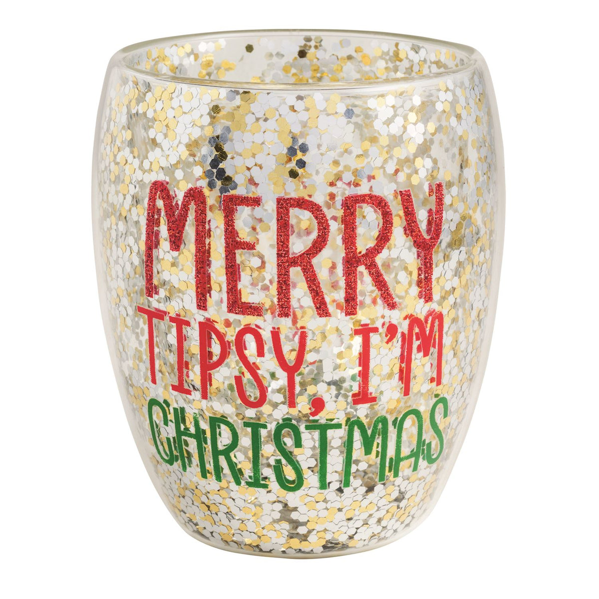 MUD PIE SNOW IS FALLING CONFETTI WINE GLASS SET