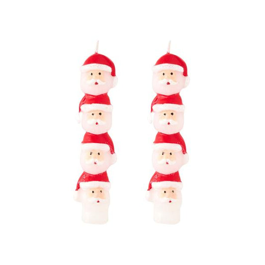 MUD PIE SANTA MINI TAPER CANDLE SET OF 2